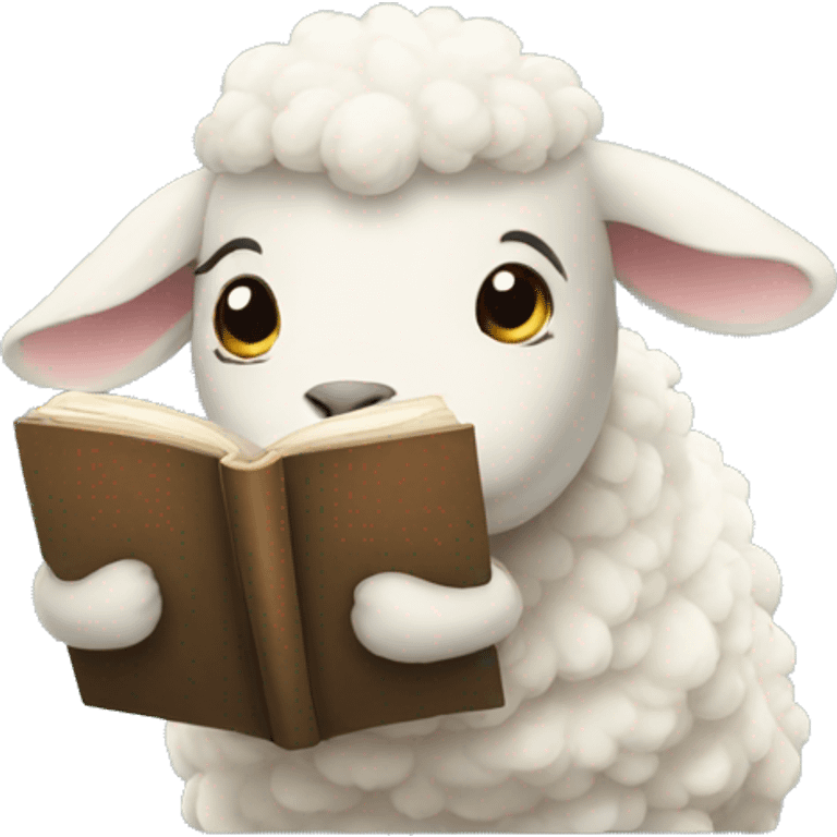 A sheep reads books emoji