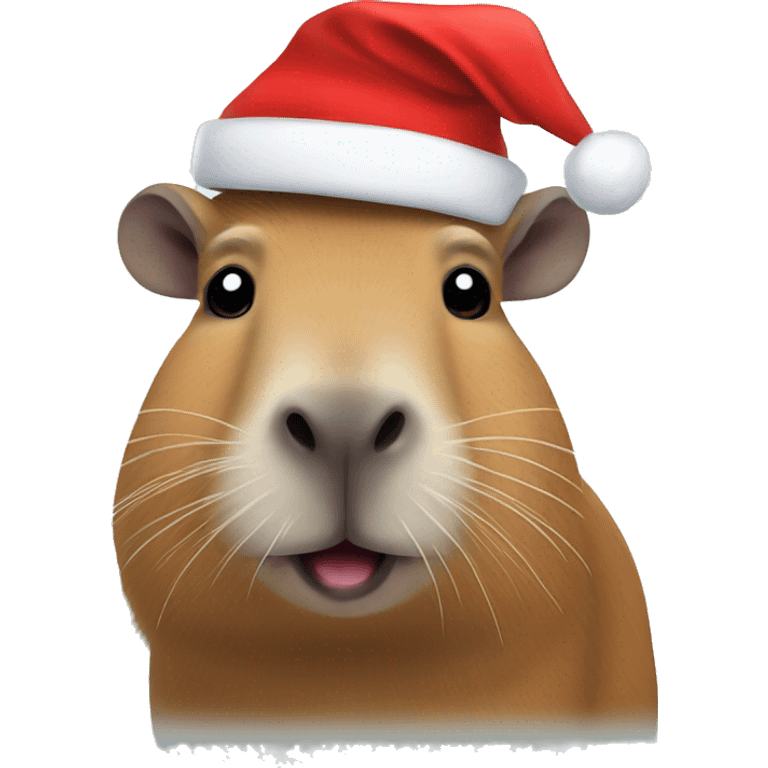 Capybara with a Santa hat emoji