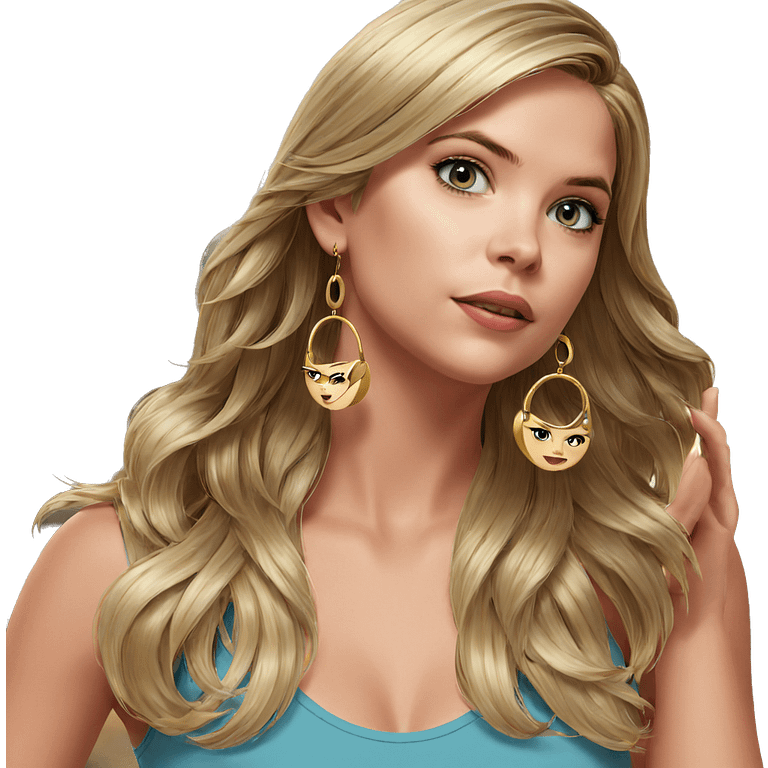 blonde girl with earrings emoji