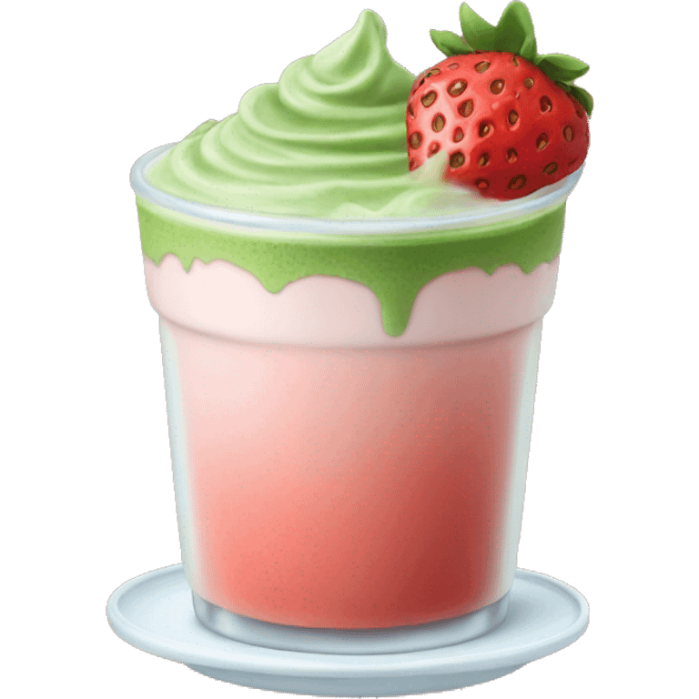 iced strawberry matcha latte emoji