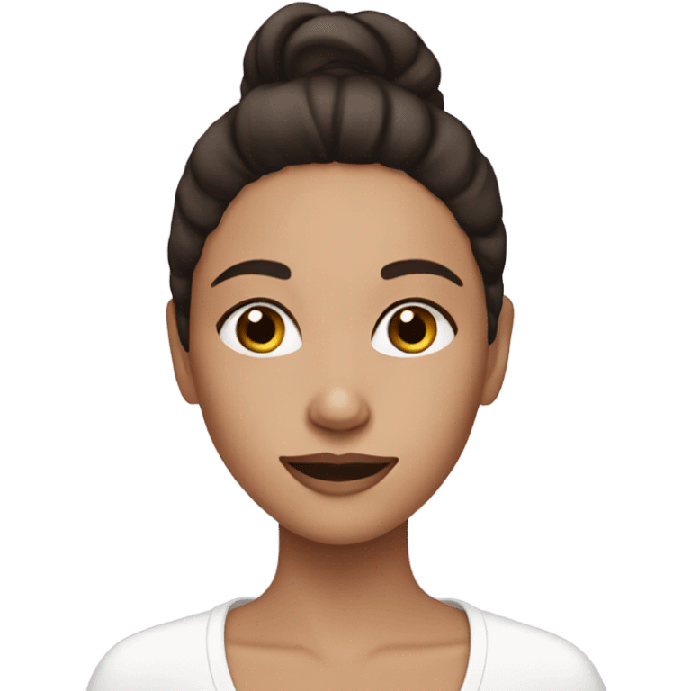 Brunette girl doing skincare emoji