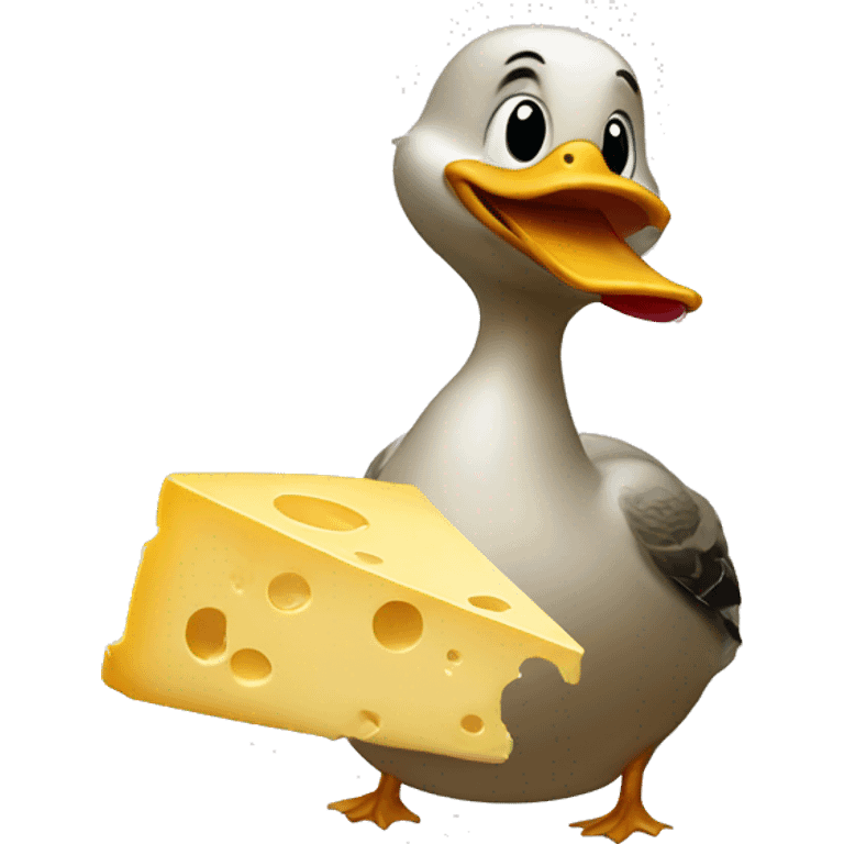 Duck eating cheese emoji