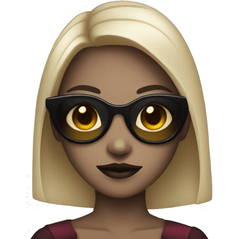 girl vampire with dark sunglasses emoji