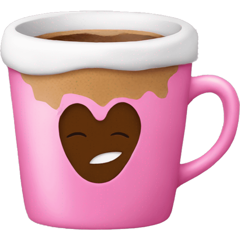 Coffee in a pink mug emoji