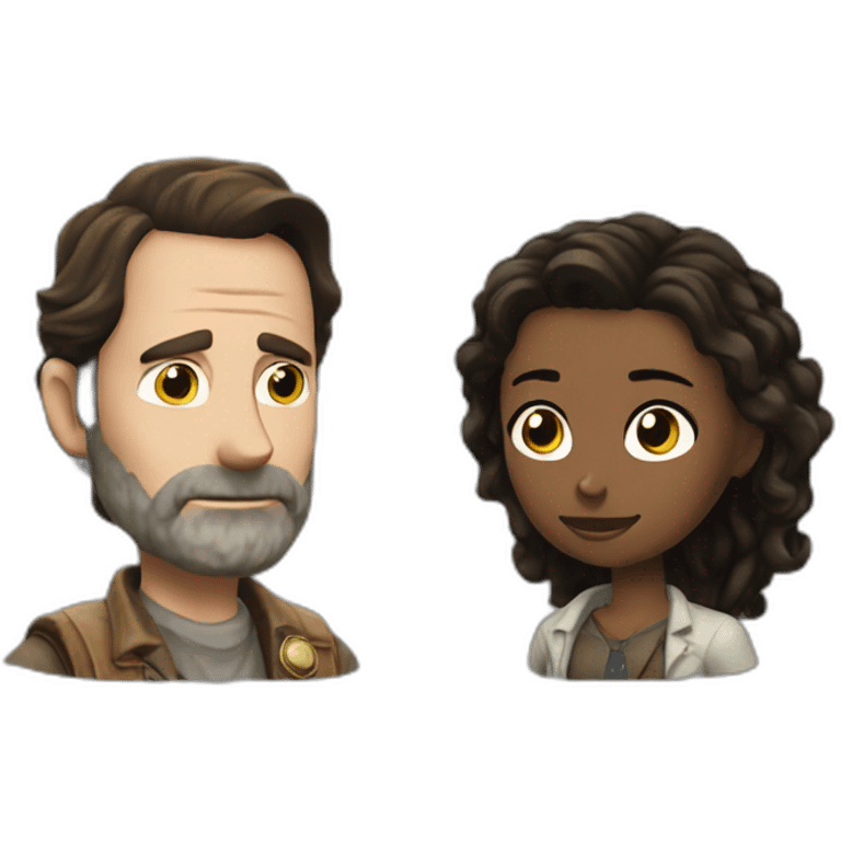 Rick Grimes and Michinne emoji