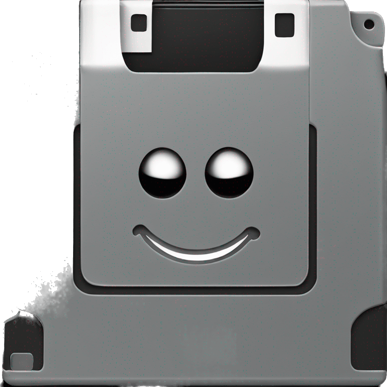 floppy disk with a smile in black color emoji