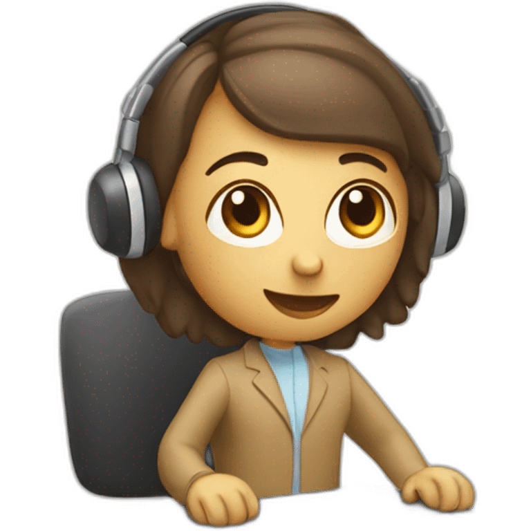 telemarketing attendant with a computer emoji