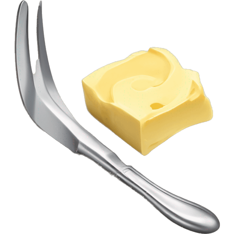 A curl of margarine on the tip of a butter knife emoji