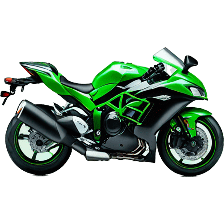 green kawasaki ninja H2 emoji