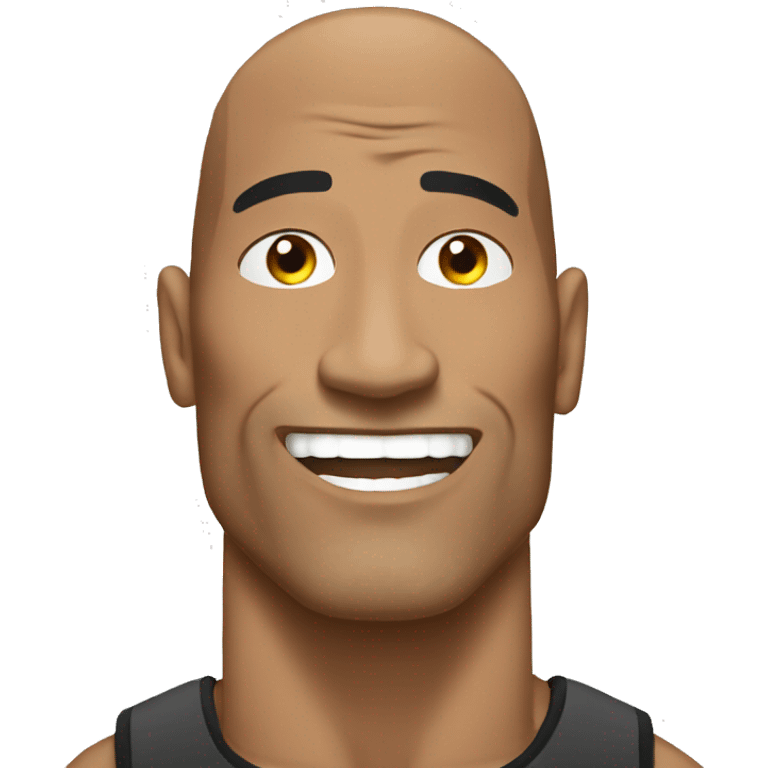 the rock with a mobile phone emoji