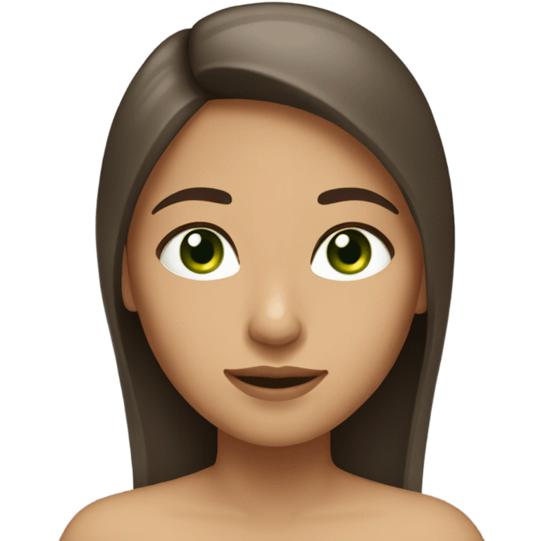 light skin mexican girl with green eyes and long straight brown hair emoji