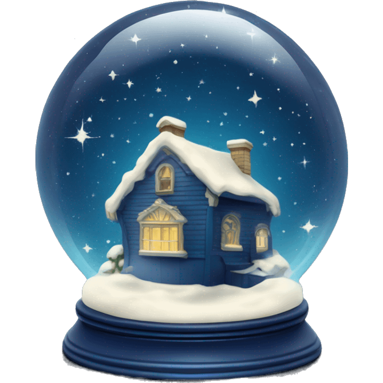 vintage dark blue rococo night sky snow globe emoji