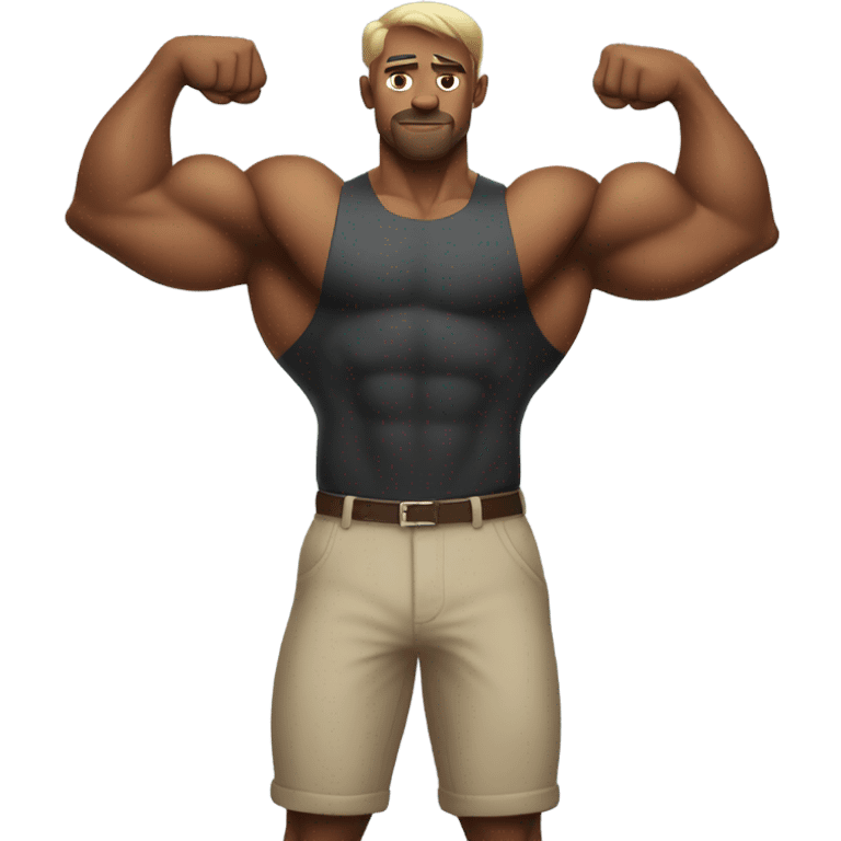 Short strong person flexing their muscles  emoji