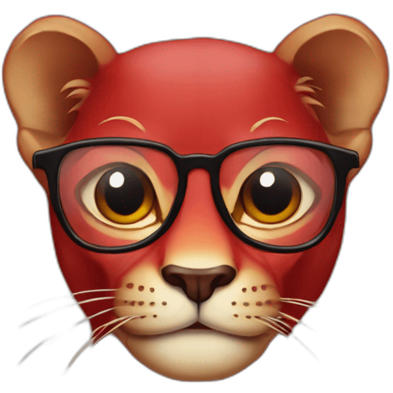 Red panter with glasses emoji