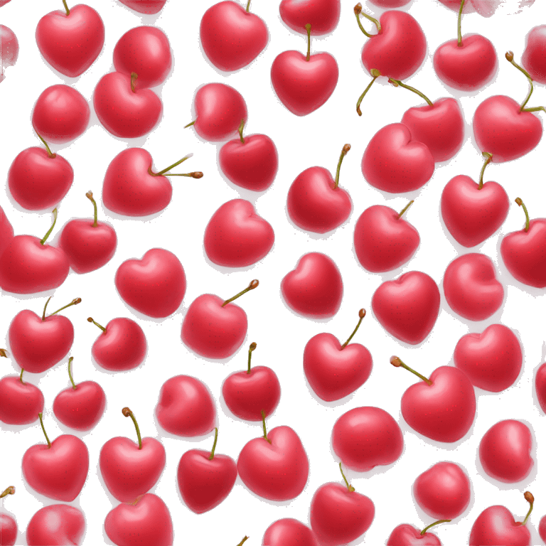 heart shaped light pink cherries emoji