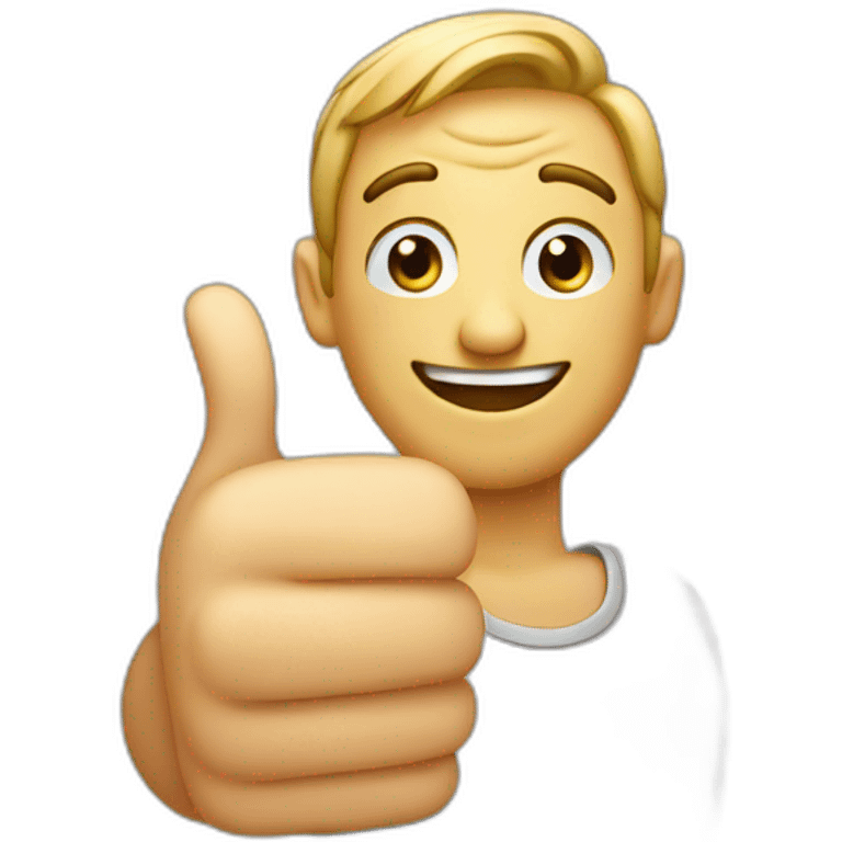 winking man does thumb up hand emoji