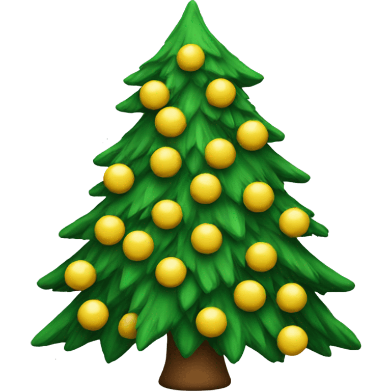 Christmas tree with yellow balls emoji