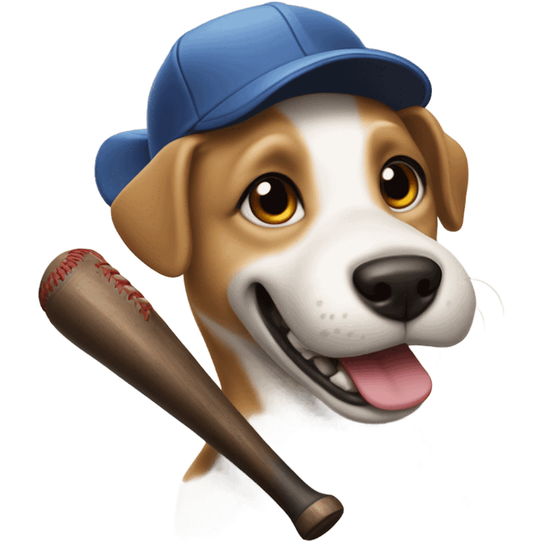 Dog playing baseball emoji