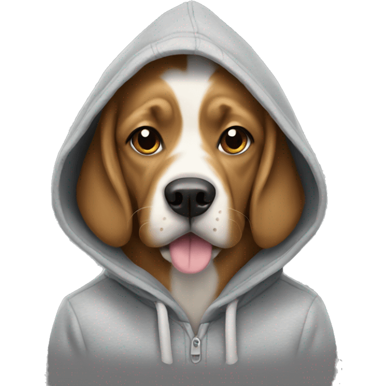 Dog wearing a hoodie emoji