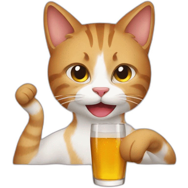 Cat drinking alcohol emoji