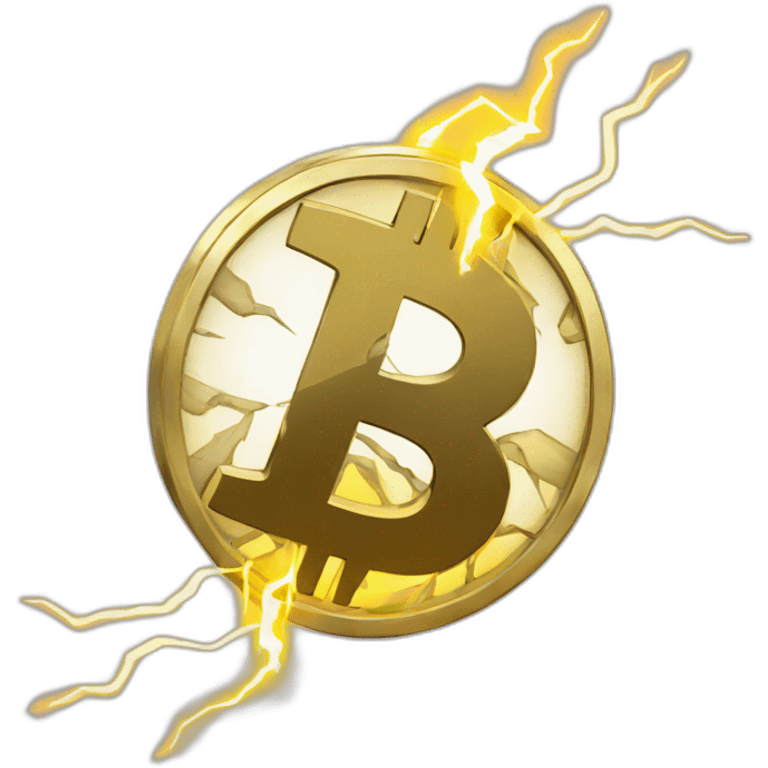 bitcoin with lightning emoji