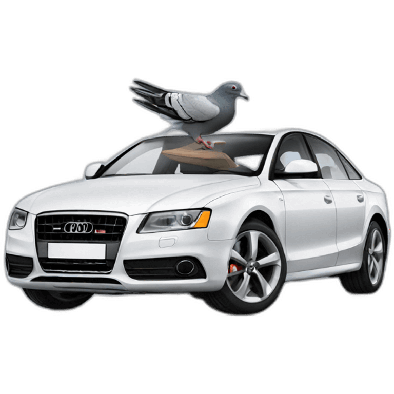 pigeon in audi car emoji