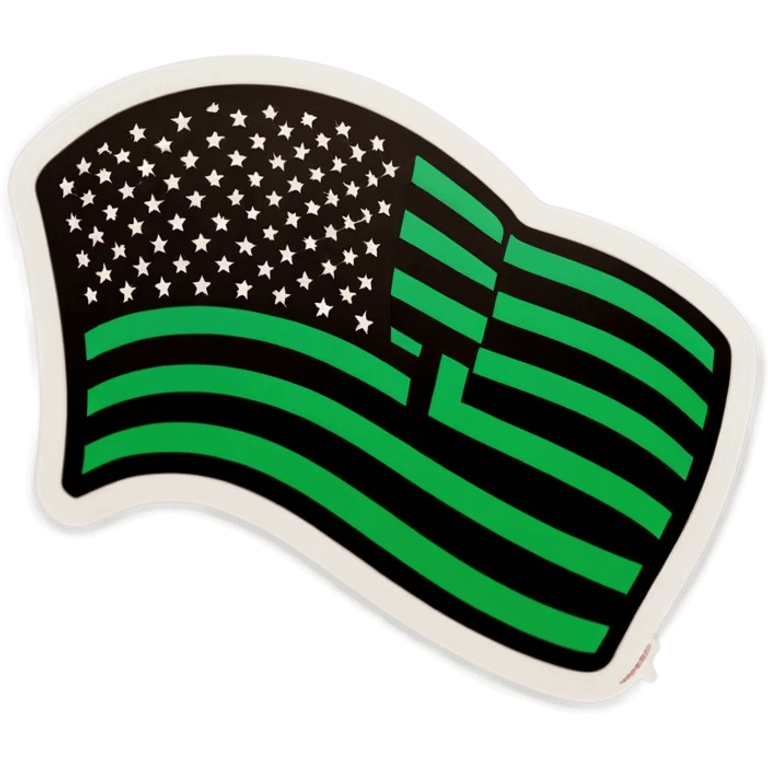 The American flag but black and green emoji