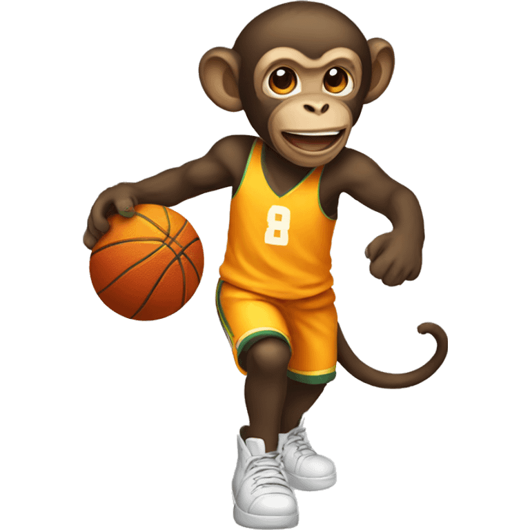 monkey playing basketball with ponytail emoji