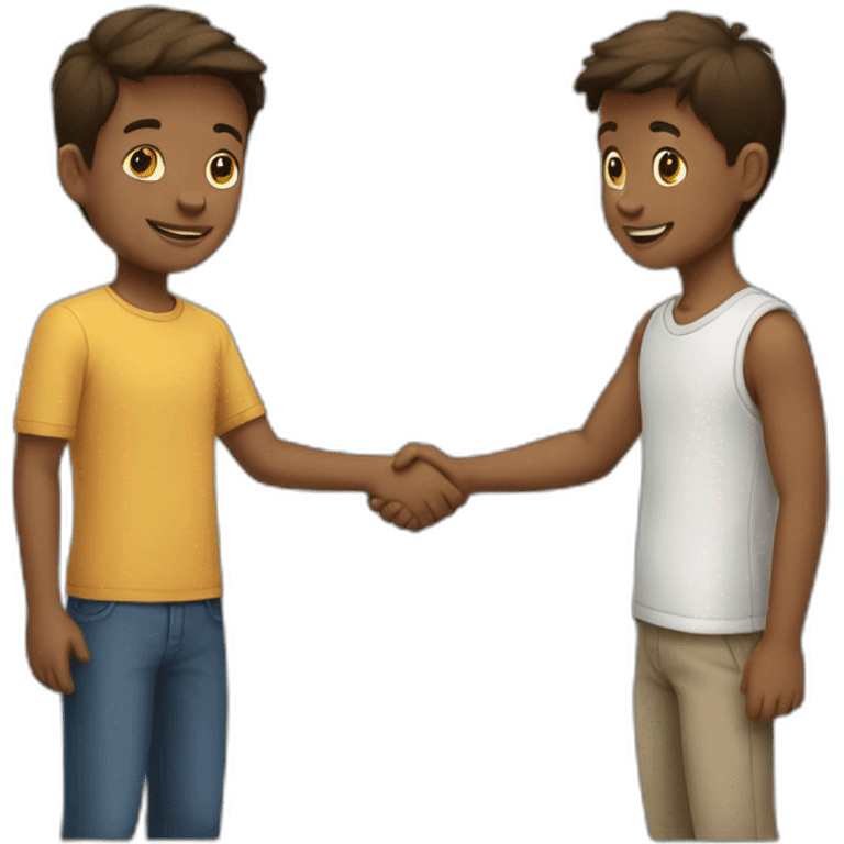 two boys shaking hands emoji