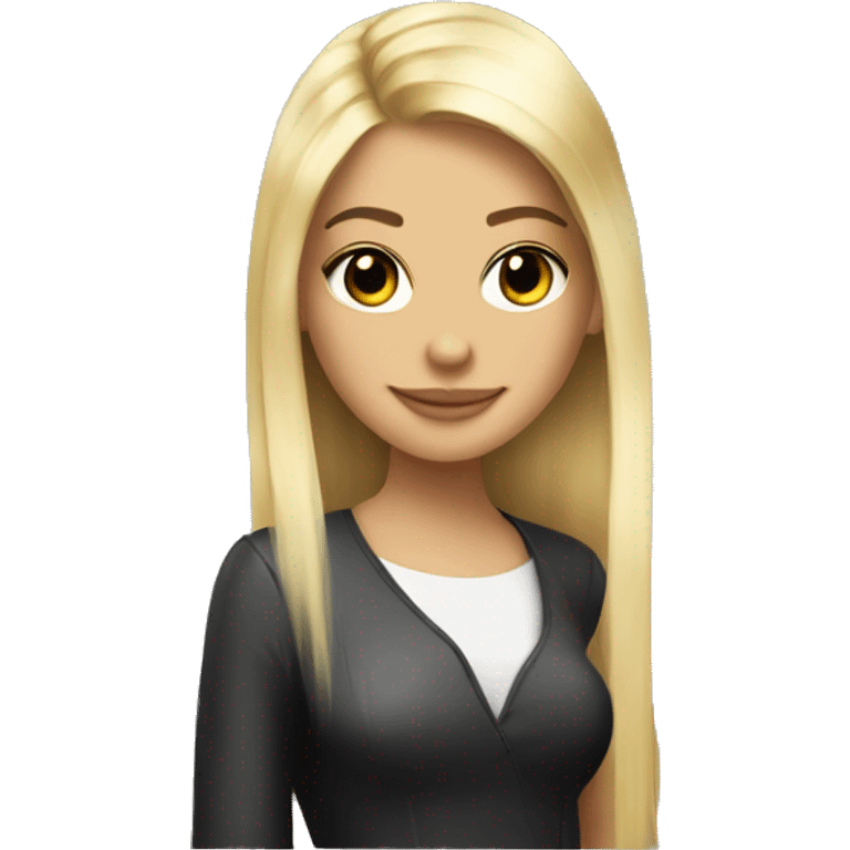 Blonde and straight hair girl sustaining cocktail emoji