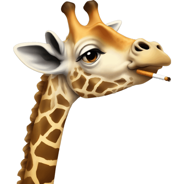 Giraffe smoking a cigarette  emoji