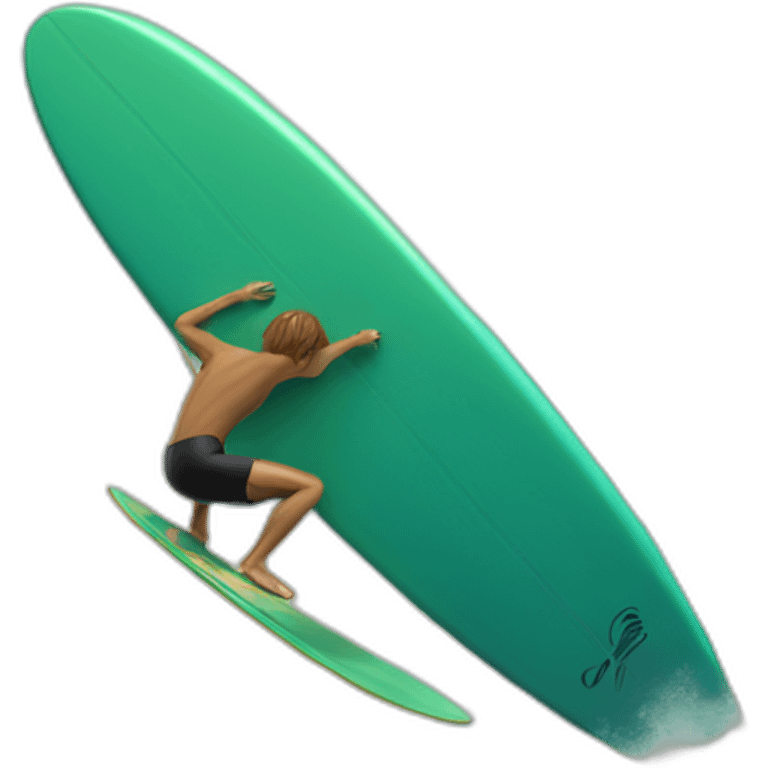 Chat sur une planche de surf emoji