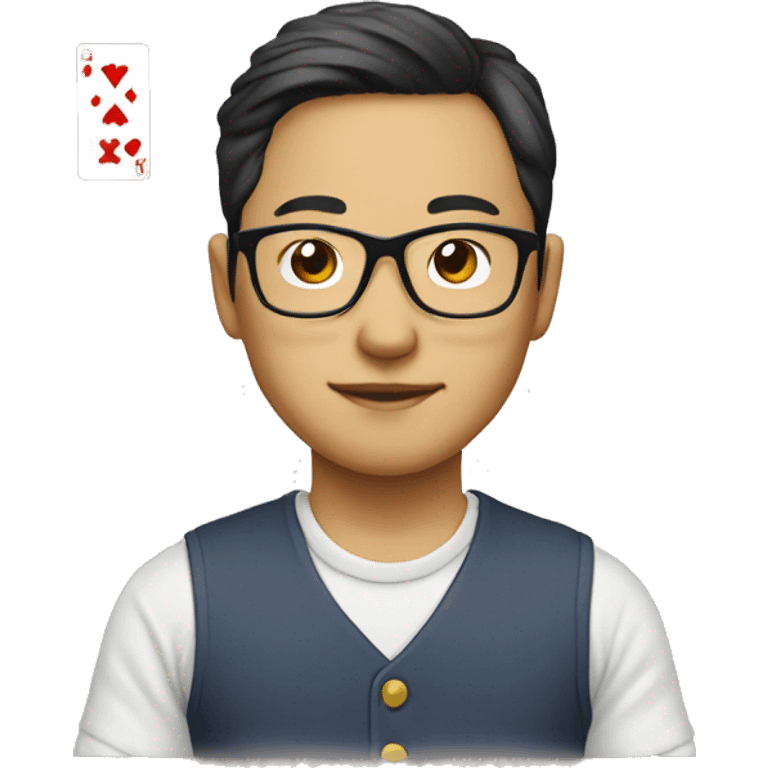 asians with glasses playing card emoji