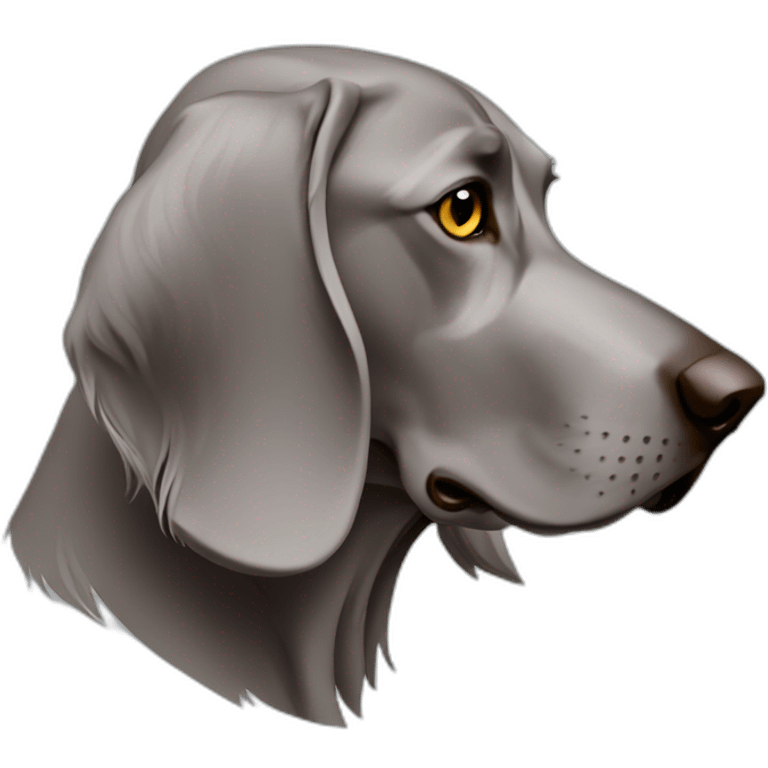 longhair weimaraner head profile emoji