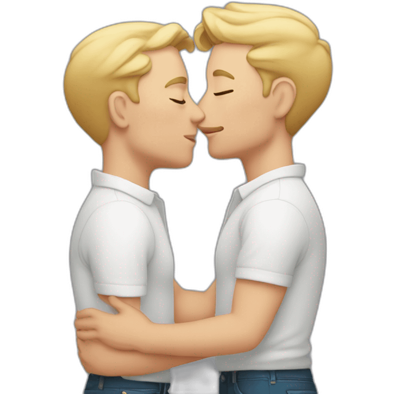 gay grown white couple kissing emoji