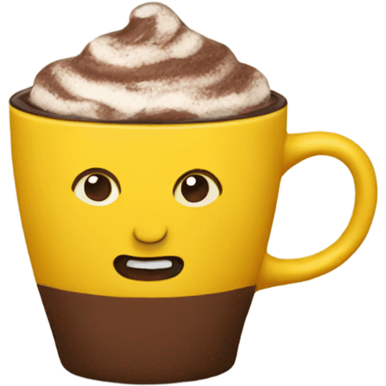 Yellow cup of hot chocolate emoji