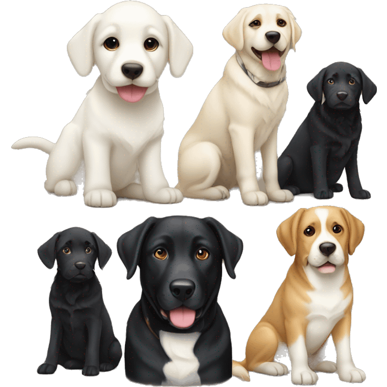 Two white sheperds and black labrador retriever emoji