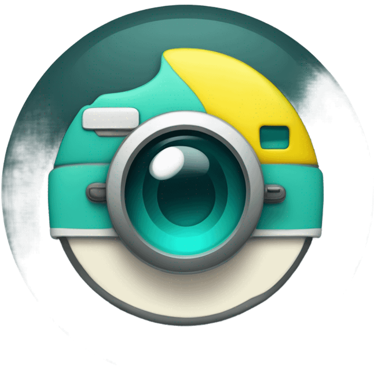 "Design a signature-style emoji logo for 'Snappyoo,' featuring a stylized camera with a smiley face integrated into the lens. The logo should have a handwritten, modern font for 'Snappyoo,' seamlessly blending with the camera design. Use a vibrant and playful color palette, such as teal, pastel yellow, and white, to evoke youthfulness and creativity. The design should feel minimalistic, trendy, and suitable for social media branding." emoji