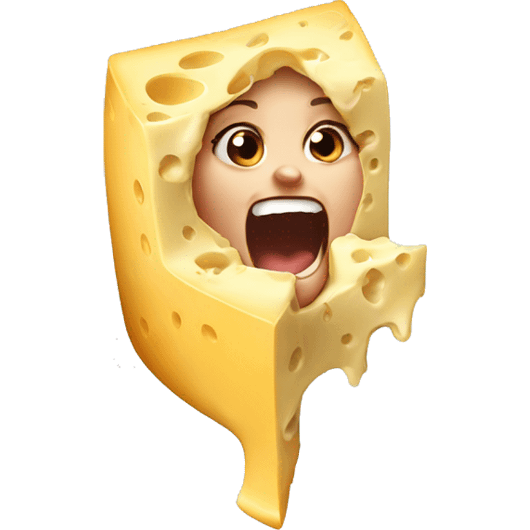 Cheese girl bite emoji