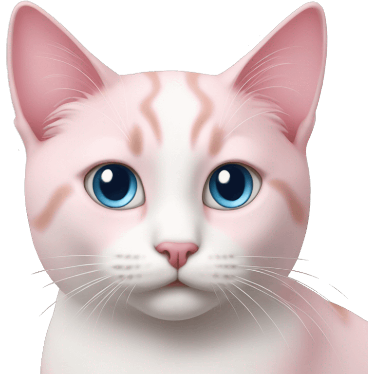 cat soft pink with blue eyes  emoji