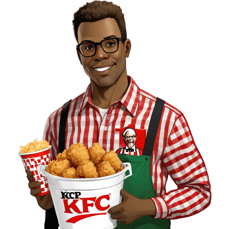 african american man holding kfc emoji