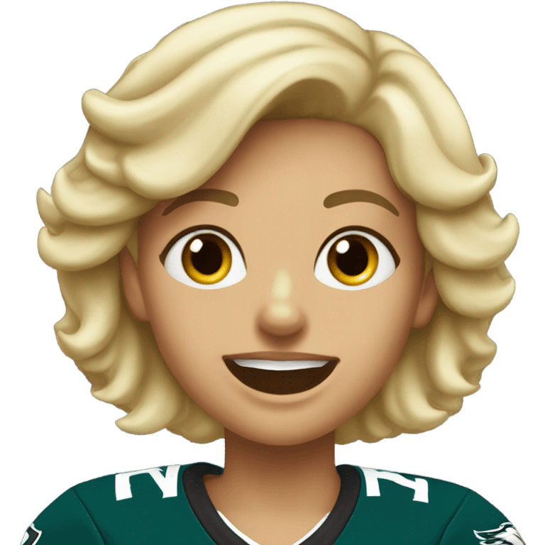 Blonde girl Eagles fan emoji