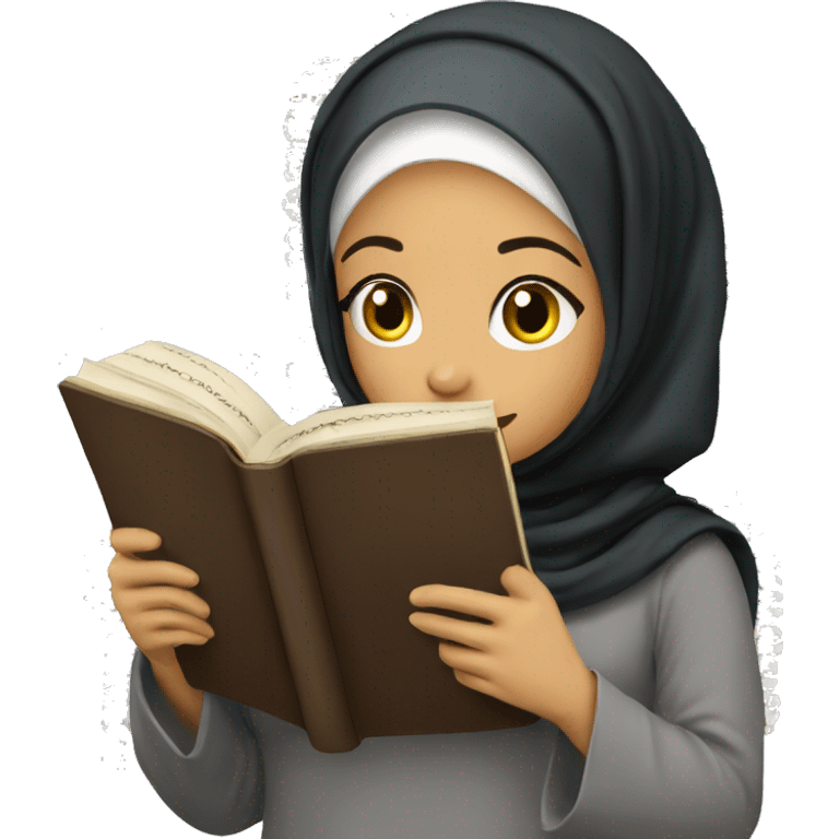 Hijabi girl reading quran  emoji