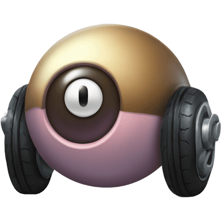 cute eyes Kirby Metal ball with on 4 car wheels  emoji