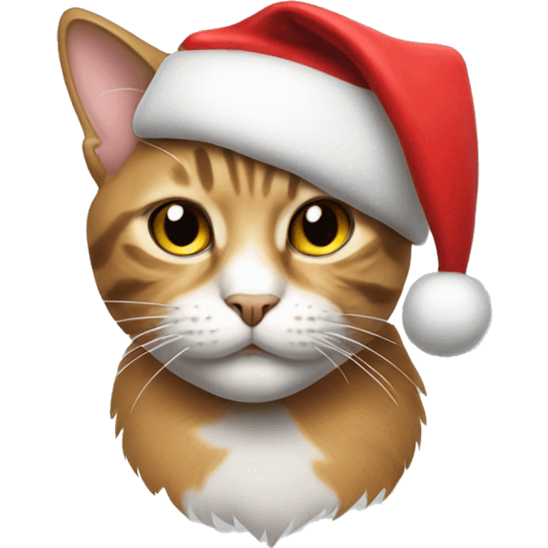 Cat wearing Santa hat emoji