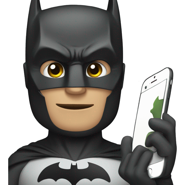 Batman with iPhone emoji