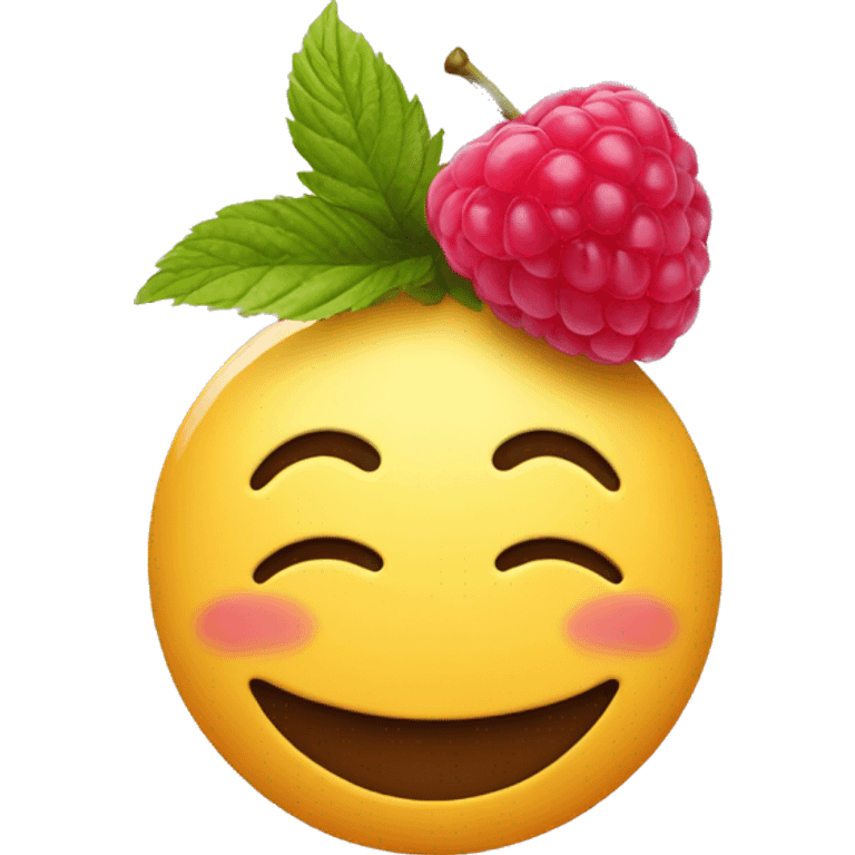 Smiley with raspberry emoji