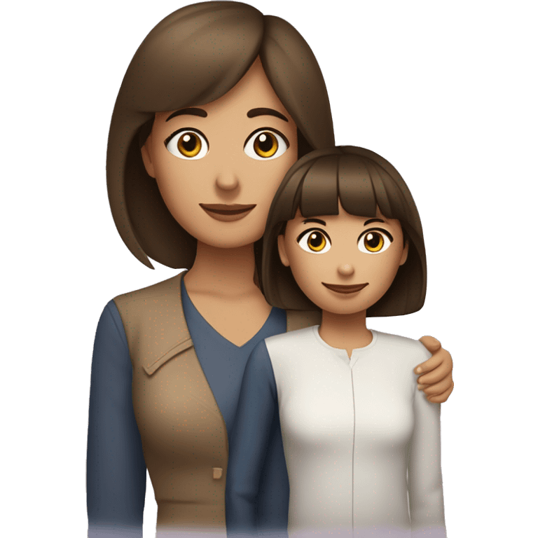 mom and daughter entrepeneurs, the daughter had bangs and brown brunette, both are brunette mom is more lighter brunnette emoji