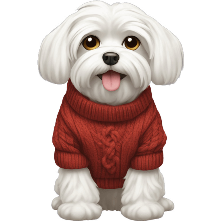 maltese dog with sweater  emoji