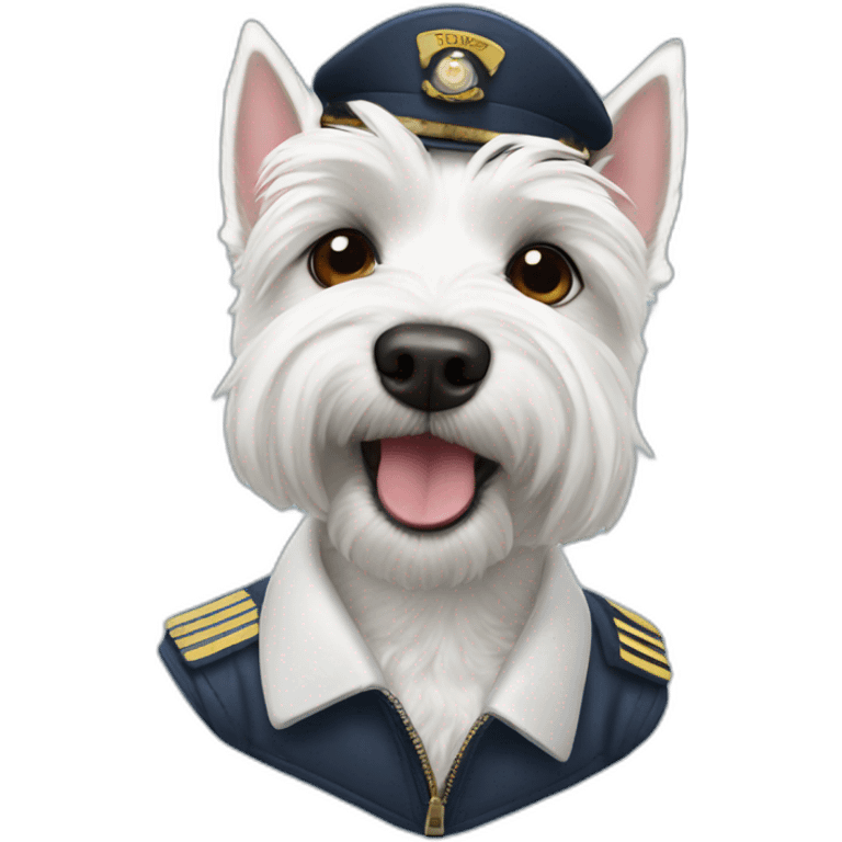 Westie (dog) as a pilot  emoji